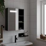 vidaXL Armoire de salle de bain à miroir avec LED noir 45x13x52 cm