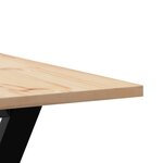 vidaXL Table à manger cadre en Y 90x90x75 cm bois de pin massif acier