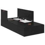 Cadre de lit de rangement vidaXL Chêne noir 100x200 cm