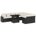 vidaXL Salon de jardin 10 Pièces avec coussins noir résine tressée