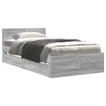 vidaXL Cadre de lit avec tête de lit sonoma gris 75x190 cm