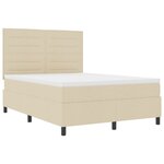 vidaXL Lit à ressorts avec matelas crème 140x190 cm Tissu