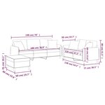 vidaXL Ensemble de canapés 3 Pièces avec coussins noir tissu