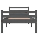 vidaXL Cadre de lit Gris Bois massif 100x200 cm
