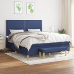 vidaXL Sommier à lattes de lit avec matelas Bleu 160x200 cm Tissu