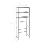 vidaXL Support de rangement à 3 niveaux Argenté 69x28x169 cm