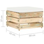 vidaXL Salon de jardin 2 Pièces avec coussins vert bois imprégné