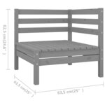 Salon de jardin meuble d'extérieur ensemble de mobilier 5 pièces bois de pin massif gris 02_0016558