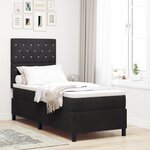 Lit Box Spring vidaXL avec Matelas et LED Noir 80x200 cm Velours