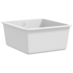 vidaXL Évier de cuisine Granit Seul lavabo Blanc