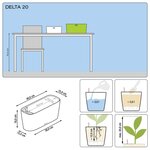 Lechuza jardinière de table delta 20 all-in-one taupe brillant 15566