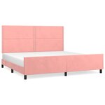 vidaXL Cadre de lit avec tête de lit Rose 200x200 cm Velours