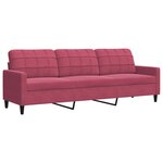 vidaXL Ensemble de canapés 3 Pièces avec coussins Rouge bordeaux Velours