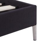 vidaXL Cadre de lit sans matelas noir tissu 90x200 cm