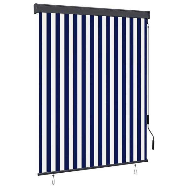vidaXL Store roulant d'extérieur 140x250 cm Bleu et blanc