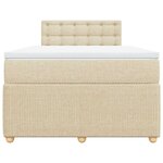 vidaXL Sommier à lattes de lit avec matelas Crème 120x200 cm Tissu