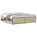 vidaXL Cadre de lit chêne sonoma 180x200 cm bois d'ingénierie et métal