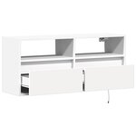 vidaXL Meuble TV mural avec lumières LED blanc 100x31x45 cm