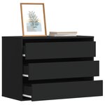 vidaXL Commode d'angle noir 80x41x58 cm bois d'ingénierie