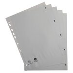 Intercalaires Imprimés Numériques Pp Gris Recyclé - 5 Positions - A4 - Gris - X 20 - Exacompta