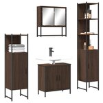 vidaXL Ensemble de meubles de salle de bain 4 Pièces Chêne marron