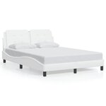 vidaXL Cadre de lit avec LED sans matelas blanc 140x200 cm