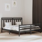 vidaXL Cadre de lit Gris Bois massif 200x200 cm