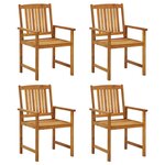 vidaXL Chaises de jardin lot de 4 Bois d'acacia solide