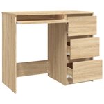 Bureau table poste de travail meuble d'ordinateur informatique étude chêne sonoma 90 x 45 x 76 cm bois d’ingénierie brun 02_0023663