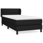 vidaXL Sommier à lattes de lit avec matelas Noir 90x190 cm Tissu
