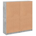 vidaXL Bibliothèque avec portes gris béton 136x37x142 cm