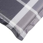 vidaXL Coussin de chaise longue à carreaux gris 186x58x4 cm