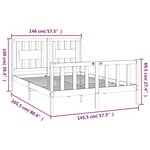 vidaXL Cadre de lit sans matelas blanc bois de pin massif 140x200 cm