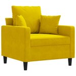 vidaXL Fauteuil Jaune 60 cm Velours