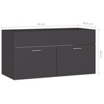 vidaXL Armoire d'évier Gris 90x38 5x46 cm Bois d’ingénierie