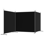 vidaXL Cloison de séparation 3 panneaux Noir 525x180 cm Tissu