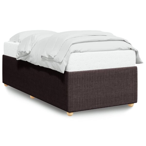 vidaXL Cadre de lit Marron foncé 90x190 cm Tissu