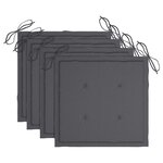 vidaXL Chaises à manger d'extérieur lot de 4 et coussins Acacia massif