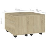 vidaXL Table basse chêne sonoma 60x60x38 cm bois d'ingénierie