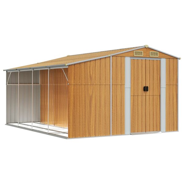 vidaXL Abri de jardin marron clair 277x365 5x179 cm acier galvanisé
