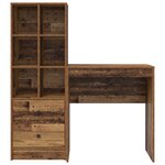 vidaXL Bureau avec rangement Bois vieux Bois d'ingénierie
