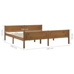 vidaXL Cadre de lit Bois de pin massif Marron miel 180x200 cm