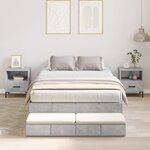 vidaXL Cadre de lit de rangement Gris béton 120x190 cm