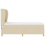 Lit à ressort avec matelas vidaXL en crème  100x200 cm  tissu