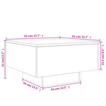 vidaXL Table basse avec lumières LED noir 55x55x31 cm