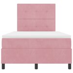 Lit avec sommier et matelas vidaXL Rose Petite Double Velours