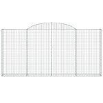 vidaXL Paniers à gabions arqués 15 Pièces 300x30x140/160 cm fer galvanisé