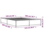 vidaXL Cadre de lit chêne marron 150x200 cm bois d'ingénierie et métal