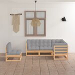 vidaXL Salon de jardin 5 Pièces avec coussins Bois de pin massif
