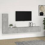 vidaXL Ensemble de meubles TV 3 Pièces Gris béton Bois d'ingénierie